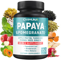 CIVIMUNA bottle front view showing label and 150-capsule supply benefit