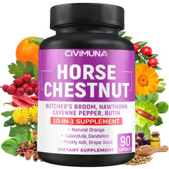 CIVIMUNA Horse Chestnut Capsules front view with 90 capsules