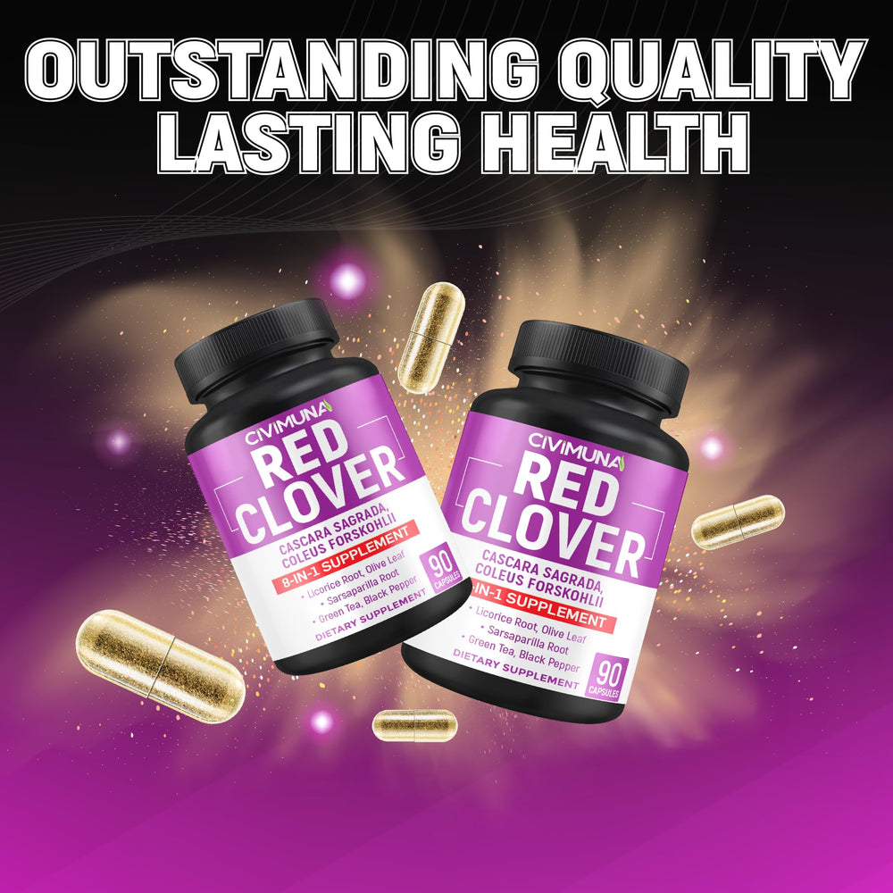 Product label and branding for CIVIMUNA Red Clover Capsules