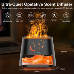 cjc diffuser flame ambience black; cozy glow for bedrooms and offices.