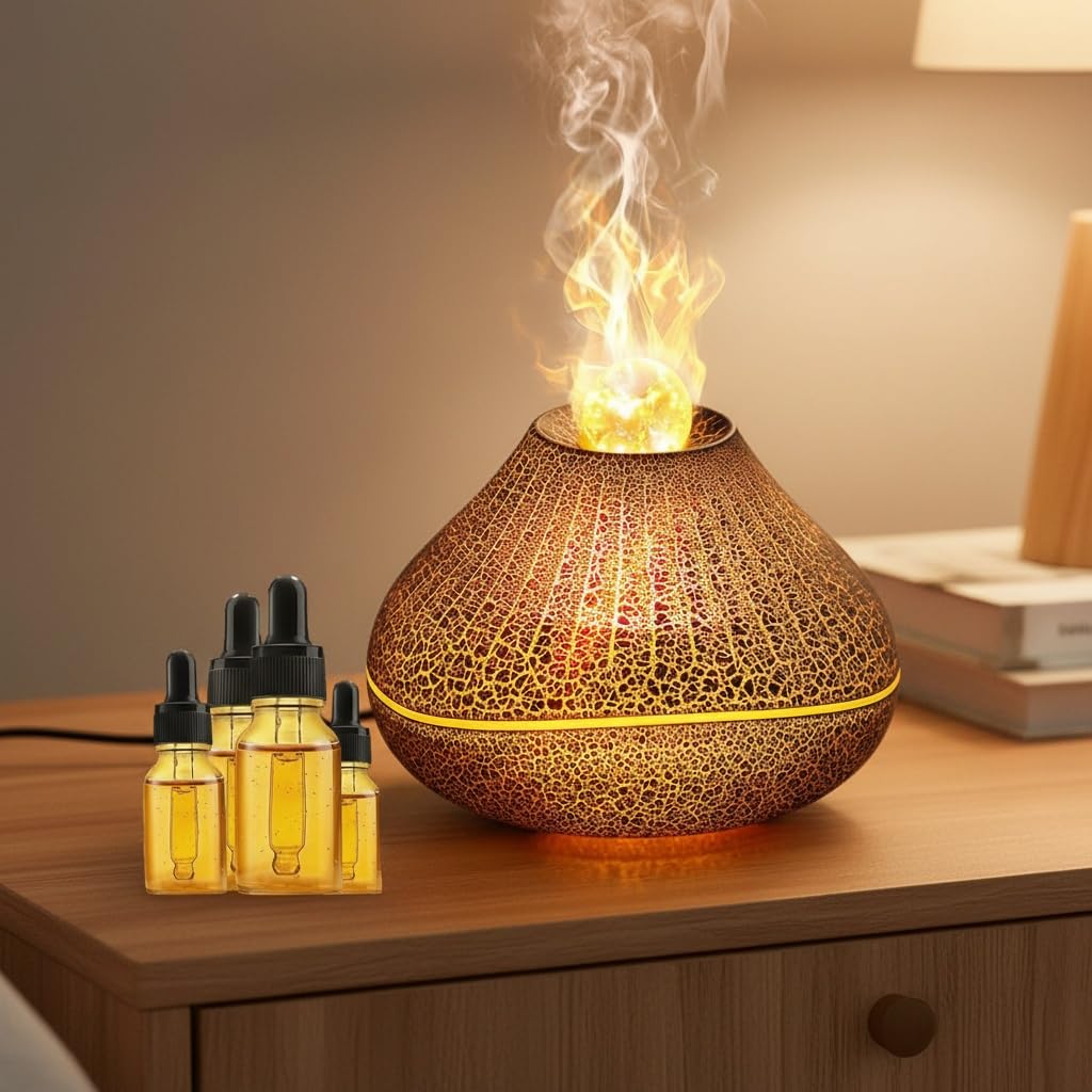 CJC volcano diffuser front view for cozy room ambiance