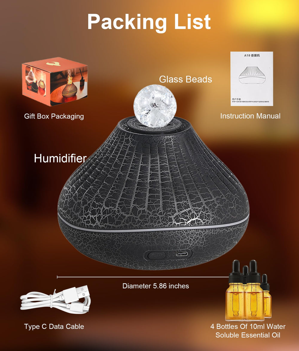 CJC volcano diffuser oil drops showing aromatherapy customization