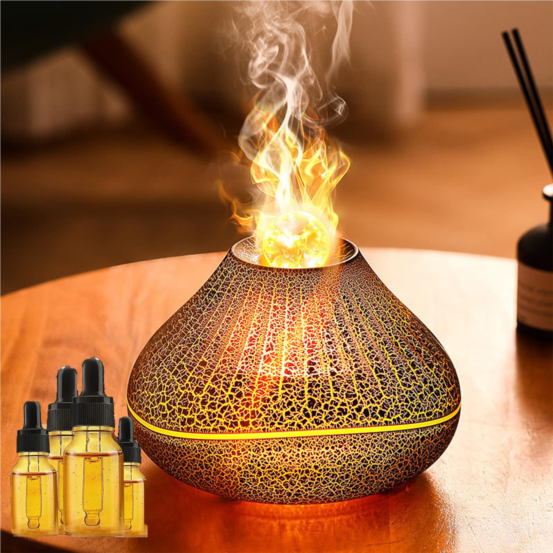 CJC volcano diffuser room ambiance with 7 color lighting