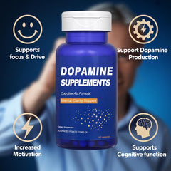 Brain health symbols and neurotransmitter balance imagery