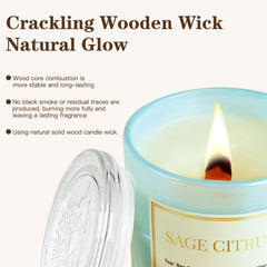 Two lit CJVIUS candles creating warm living room ambiance