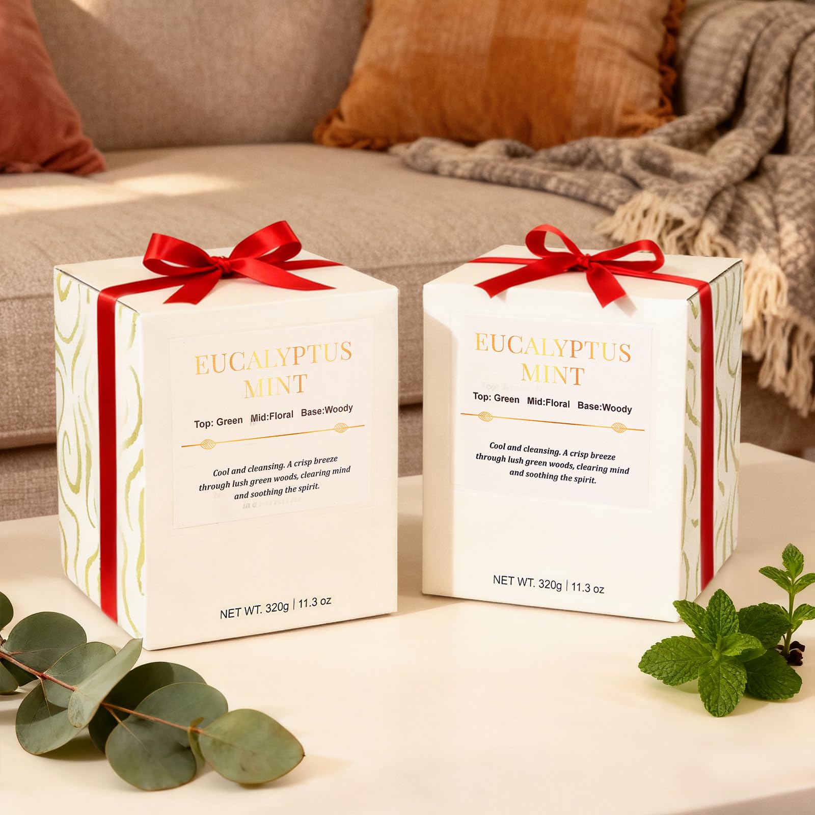 Fragrance notes included in the set: Sandalwood Rose, Lavender, Sage Citrus Coconut & Vanilla, Cinnamon Apple, Eucalyptus Mint, Fir & Cedar