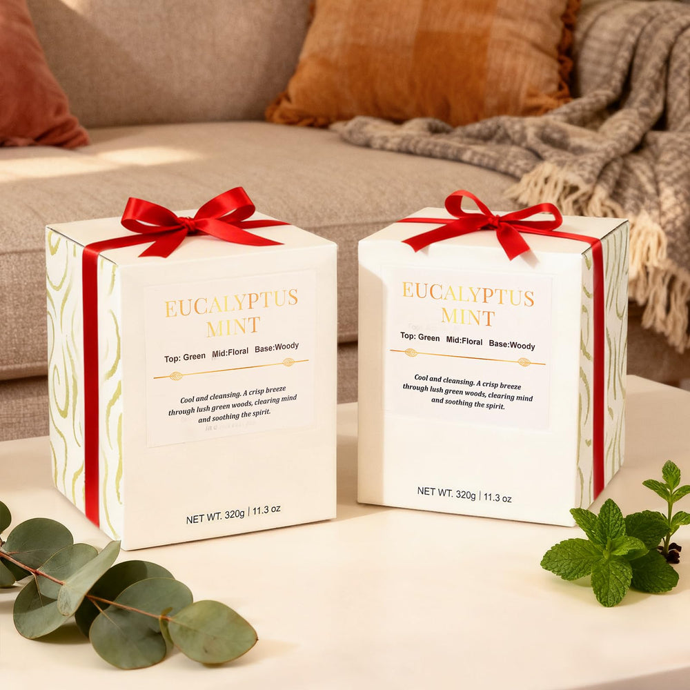 Fragrance notes included in the set: Sandalwood Rose, Lavender, Sage Citrus Coconut & Vanilla, Cinnamon Apple, Eucalyptus Mint, Fir & Cedar