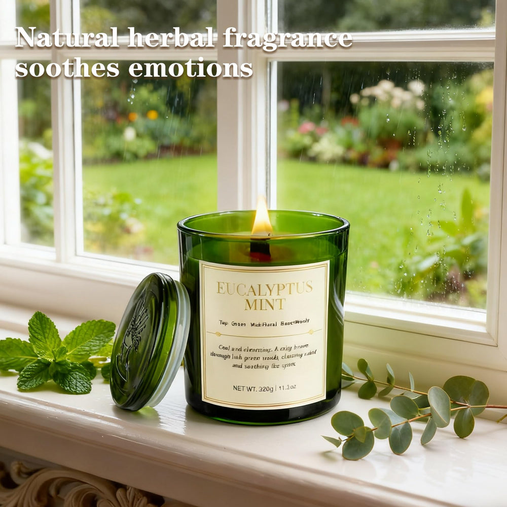 Label showing 11.3 oz per candle and burn time details