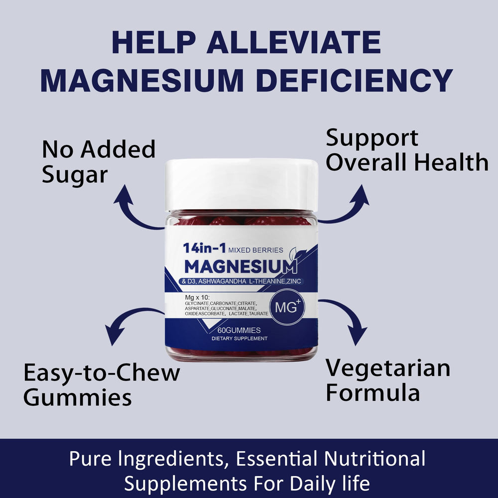 Gummies featuring magnesium glycinate, ashwagandha, and L-Theanine