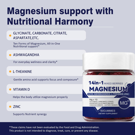 Women’s magnesium glycinate Gummies with D3 and Zinc for daily wellness