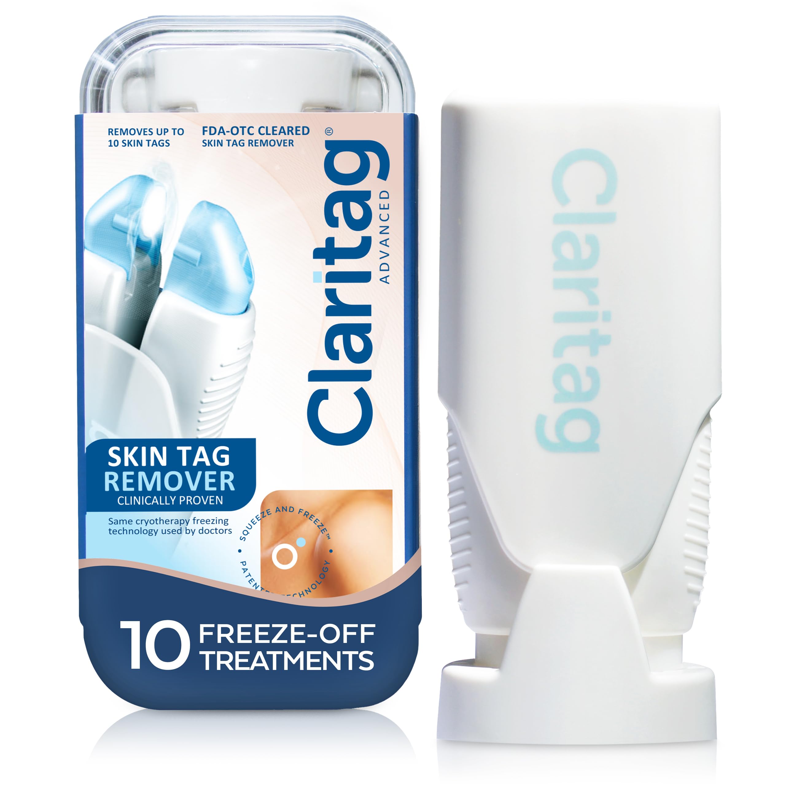 Claritag Advanced Skin Tag Remover package for at-home tag removal and easy handling