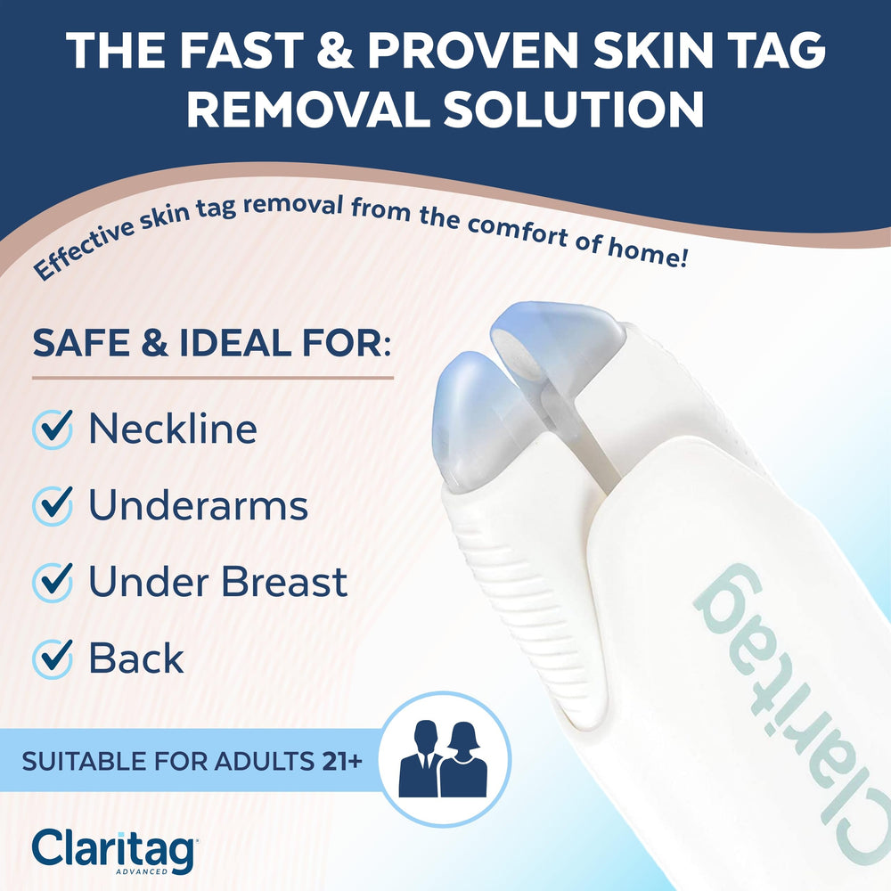 Safety guidance image emphasizing eye-area use precautions with Claritag