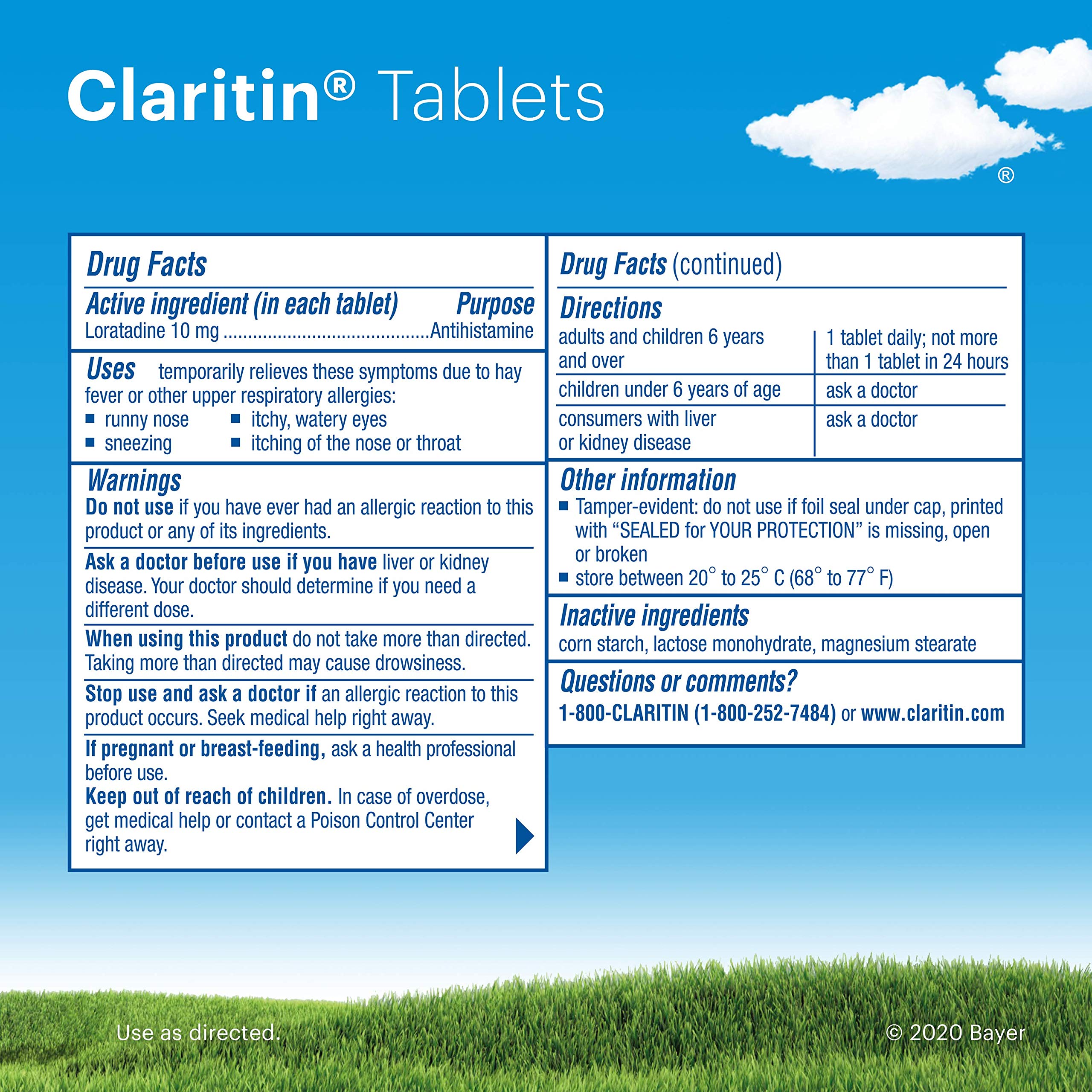 Claritin 45-count bottle provides a full month of coverage.