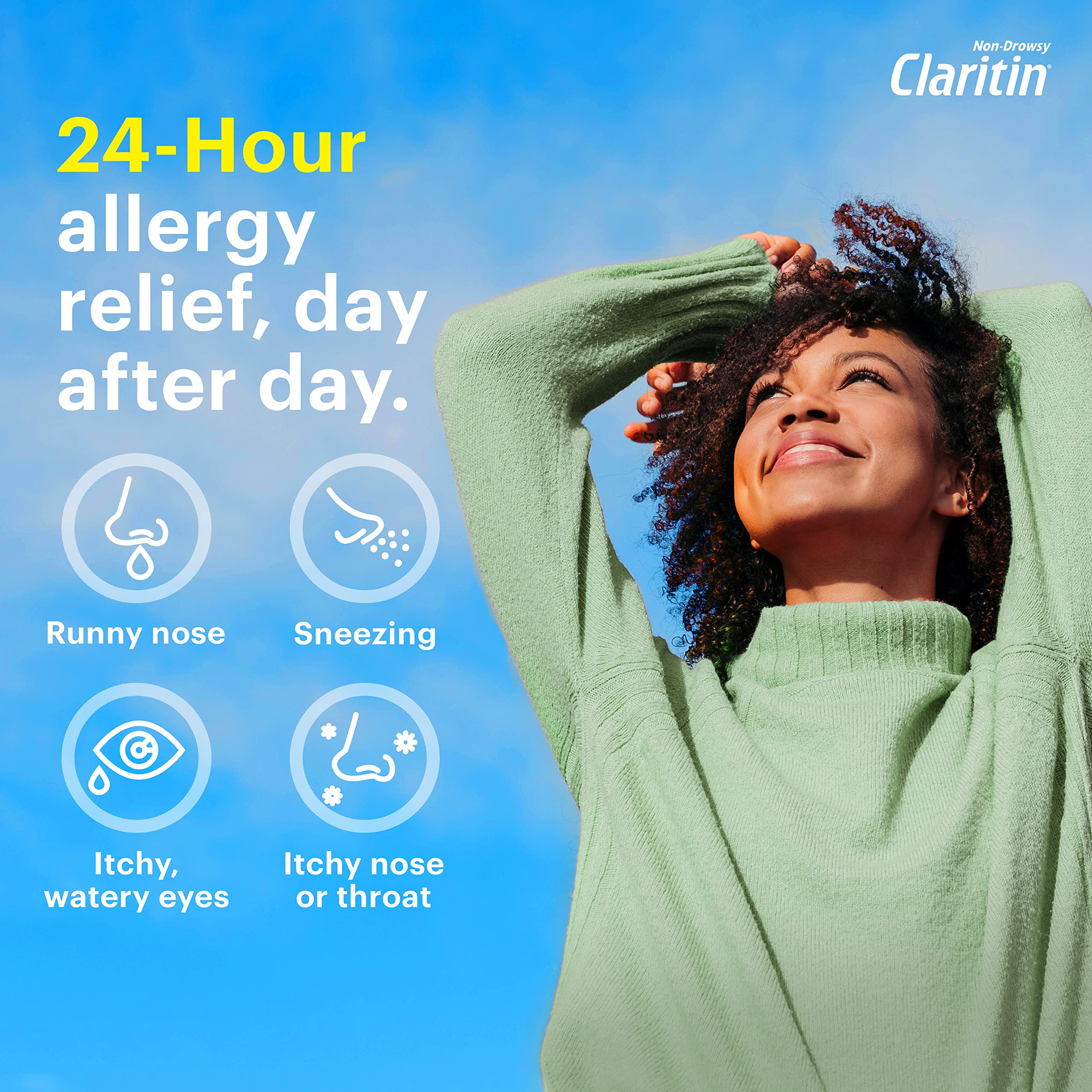 Claritin fast-acting one-hour onset option for quick relief.