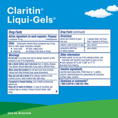 Claritin LiquiGels adult-use context highlights suitability for adults and older teens.