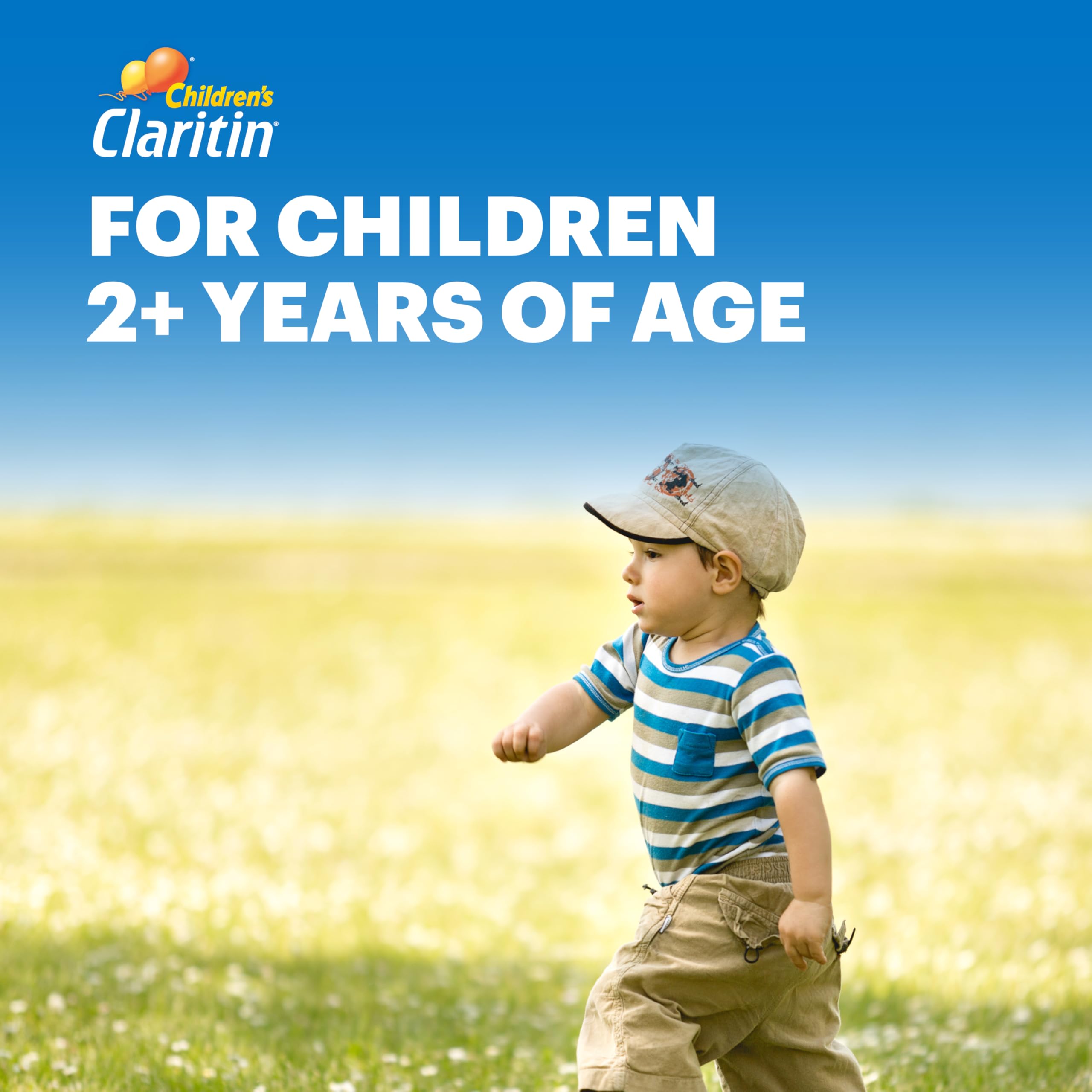 Claritin outdoor play scene shows kids enjoying activities with relief.