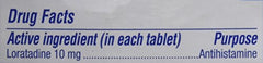 Claritin packaging display highlighting multi-symptom relief for indoor and outdoor allergies.