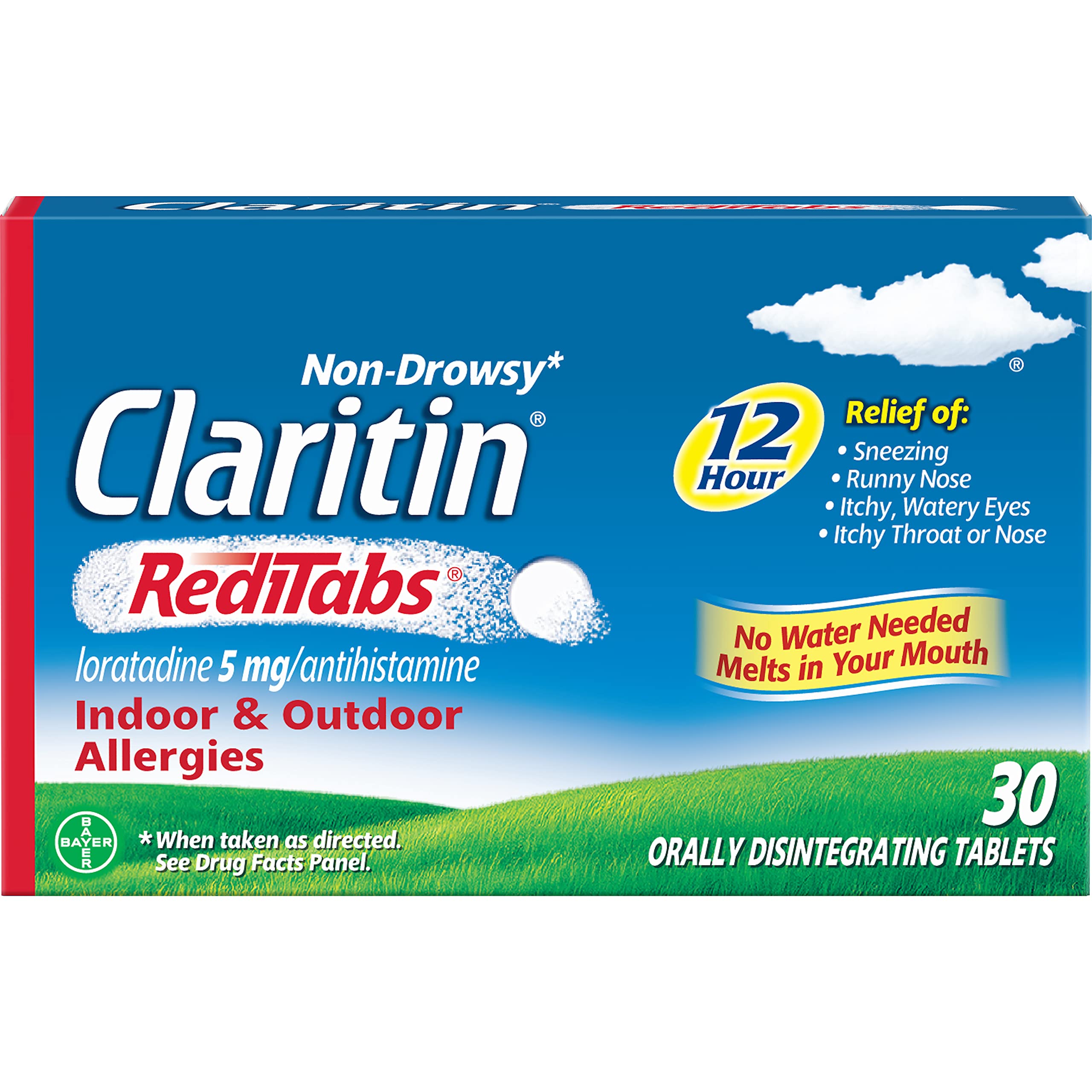 Close-up of Claritin RediTabs dissolving tablet for easy use