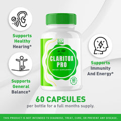 Claritox Pro capsules arranged on white background