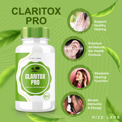 Claritox Pro capsules bottle close-up label