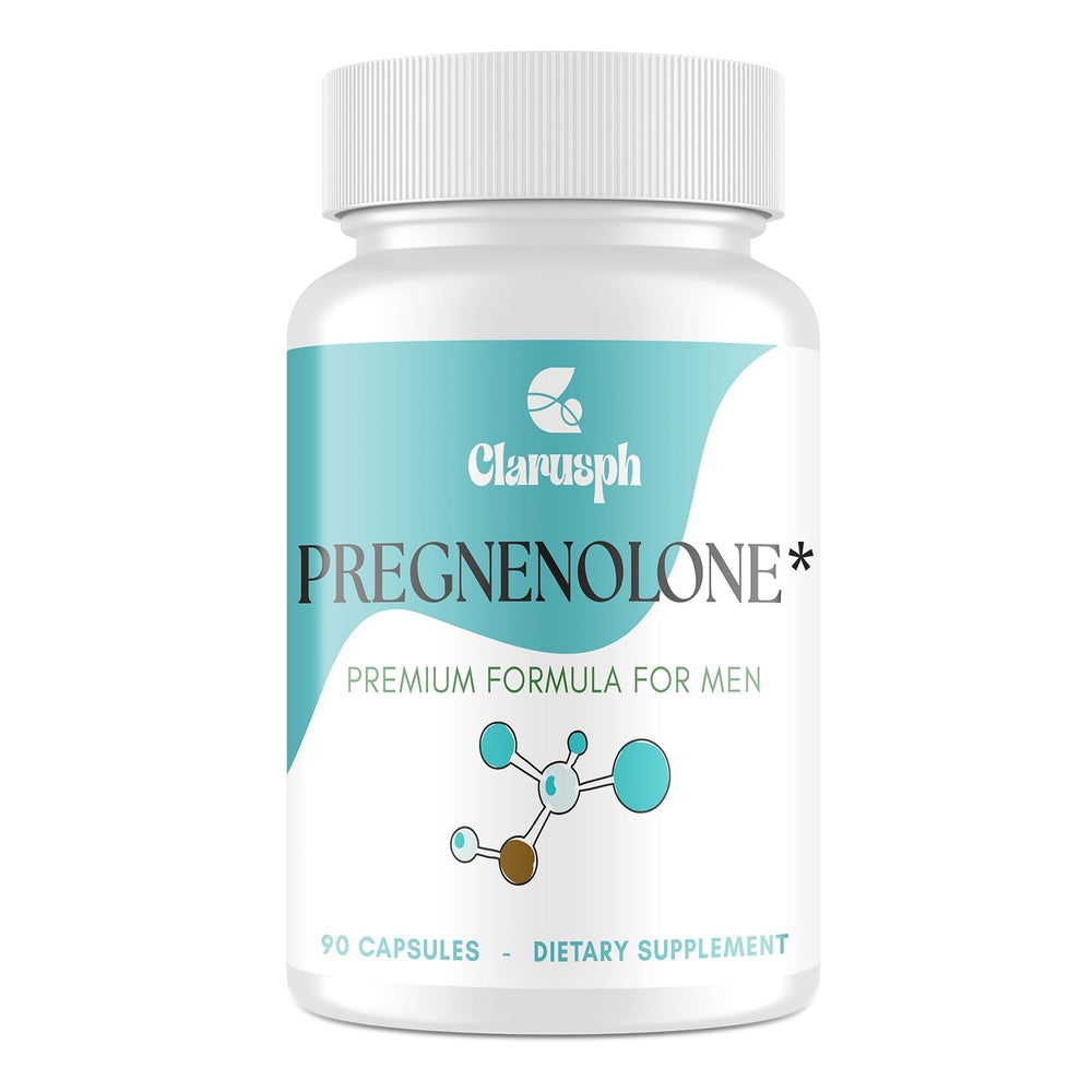 Clarusph Pregnenolone 50mg for Men bottle and 90 capsules
