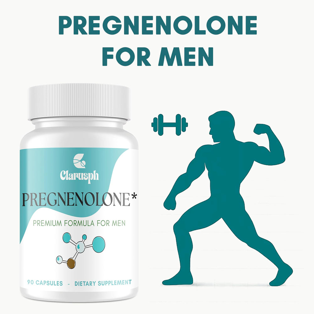 90-capsule bottle of Clarusph Pregnenolone 50mg with DHEA 25mg