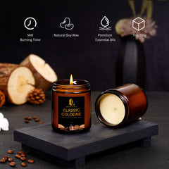 Elegant packaging and minimalist jar design for the Classic Cologne Candle