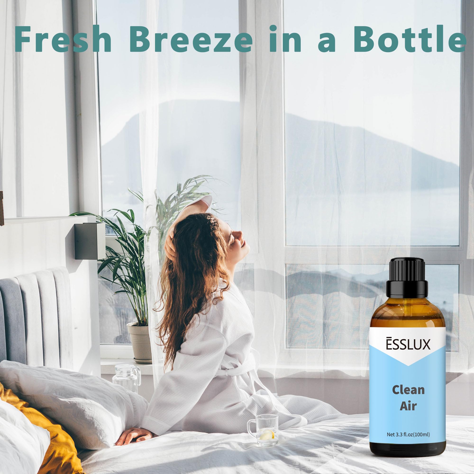 Diffuser releasing ESSLUX Clean Air fragrance oil aroma