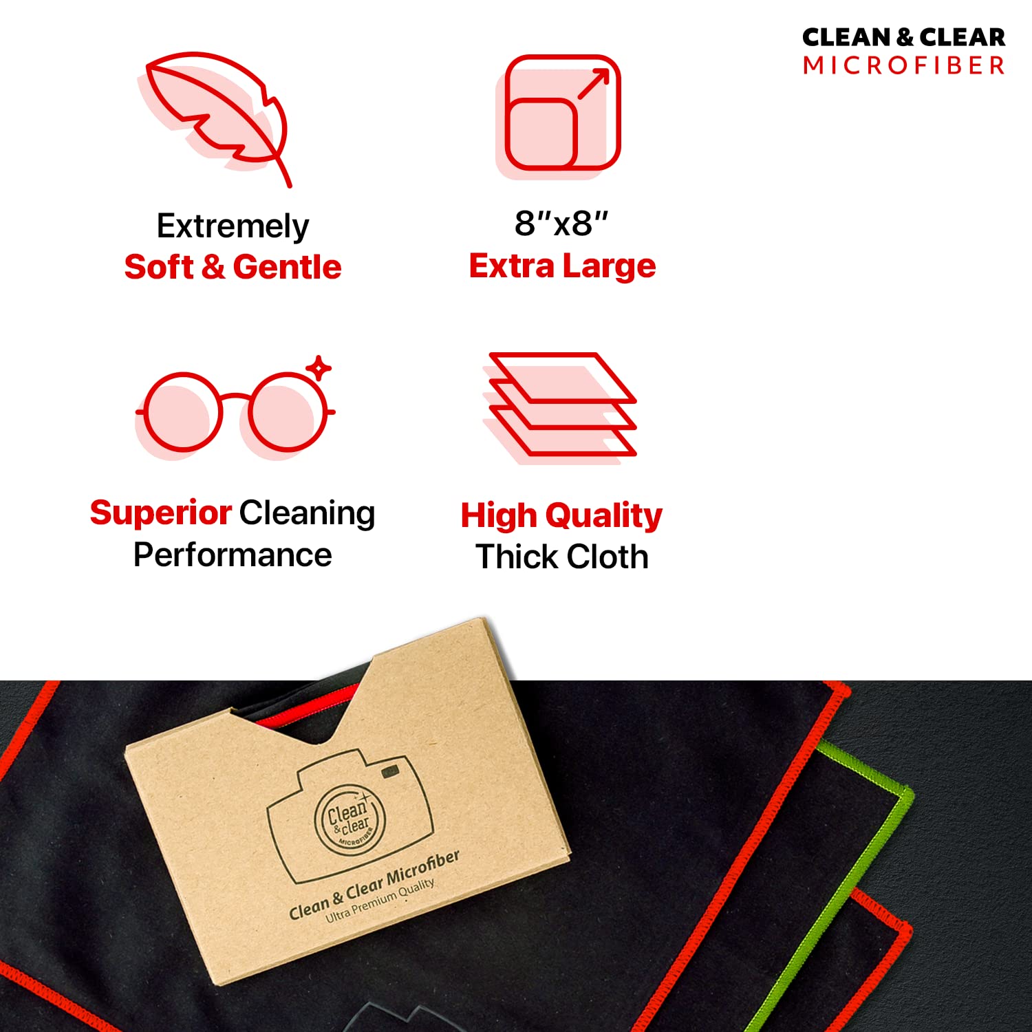 Microfiber cloth cleaning camera lens