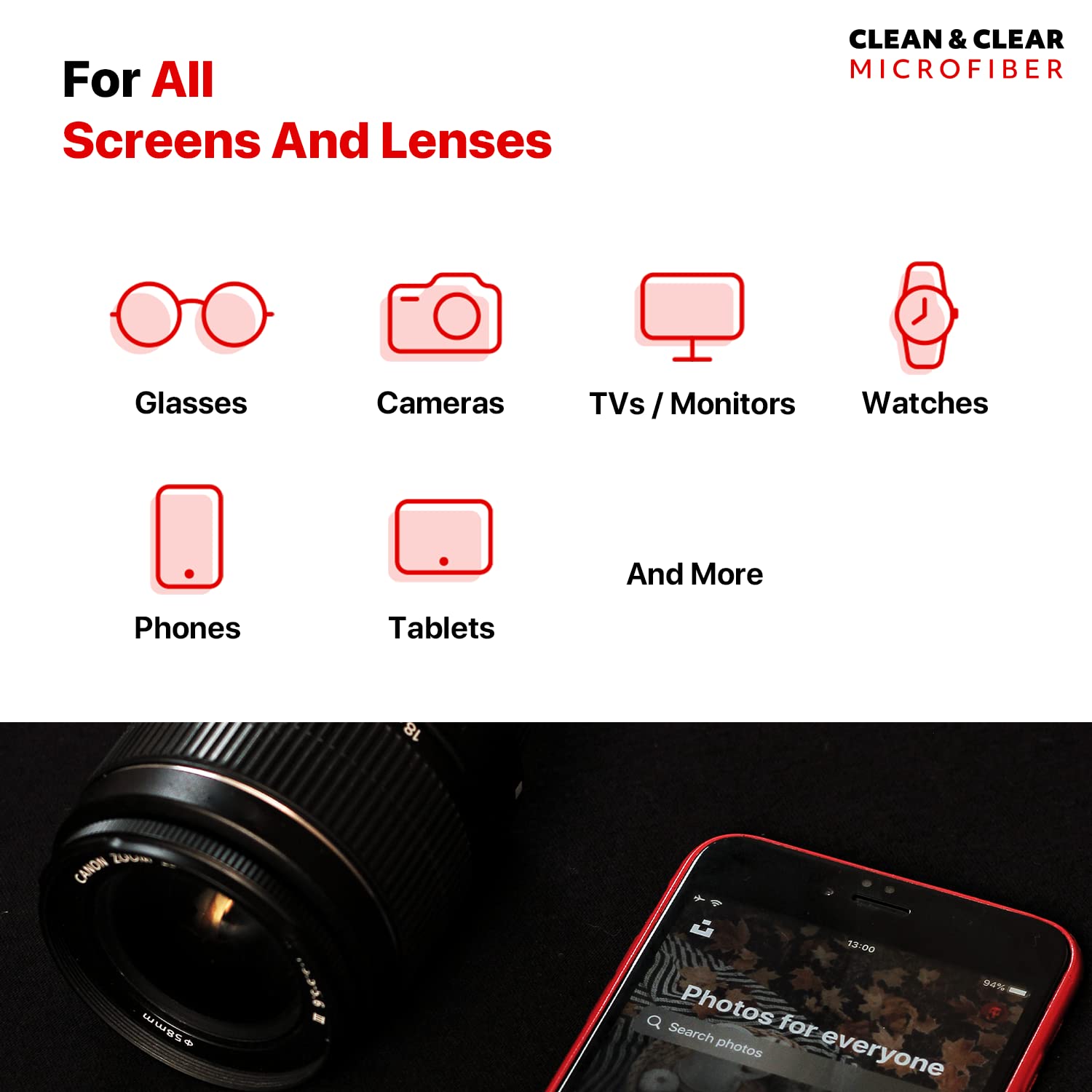 Microfiber cloth cleaning glasses