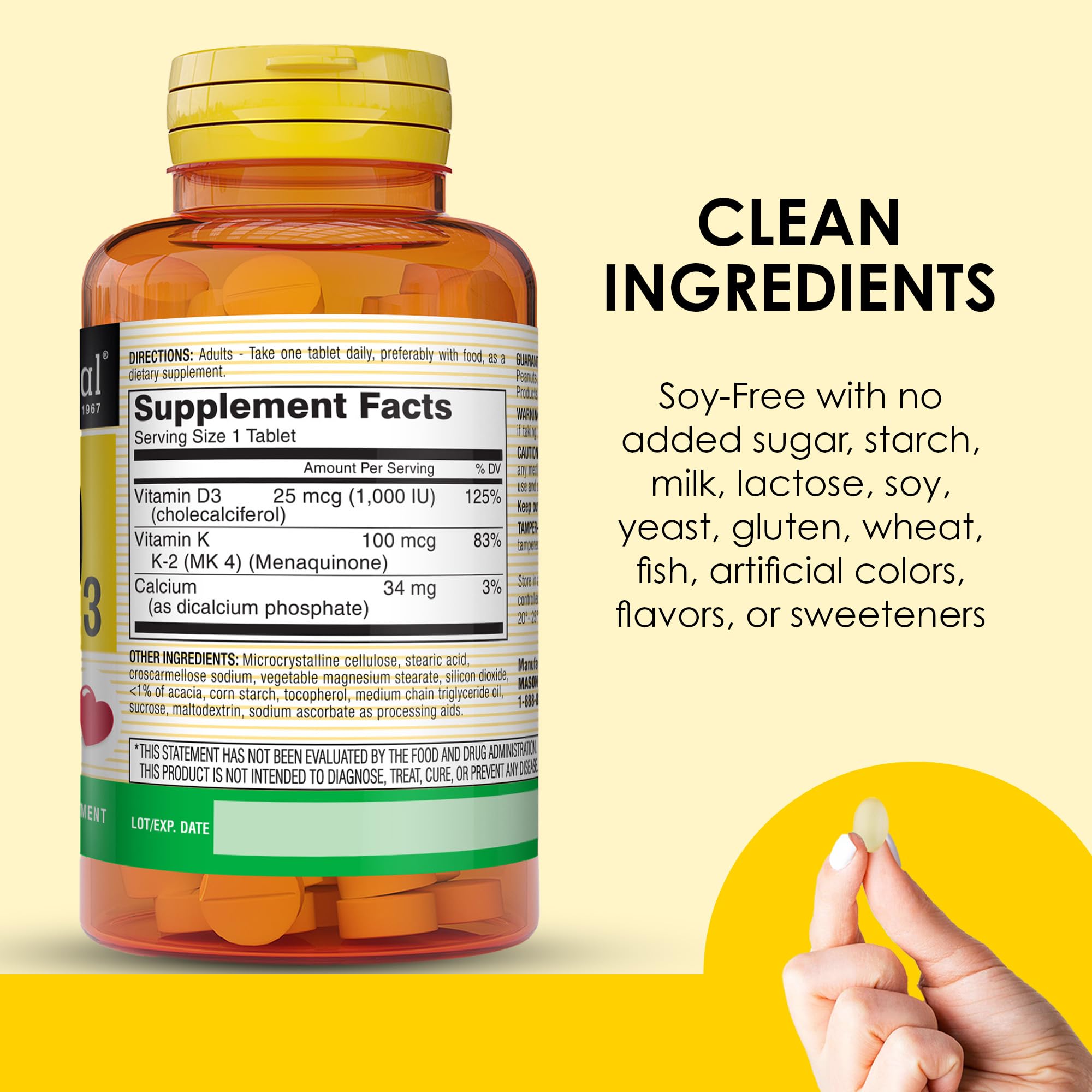 Clean ingredients banner indicating no artificial colors or flavors