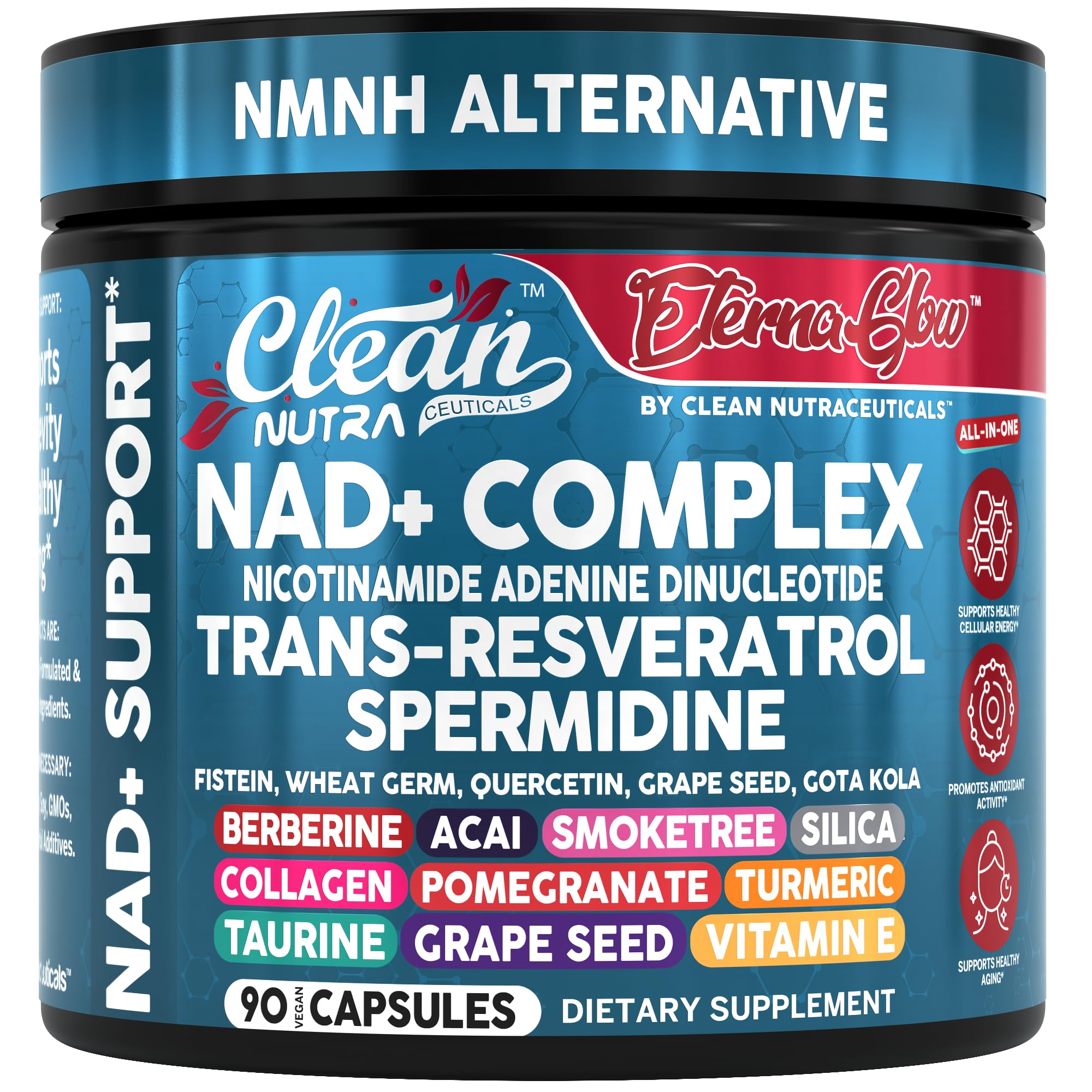 Silica and taurine in NAD+ energy supplement