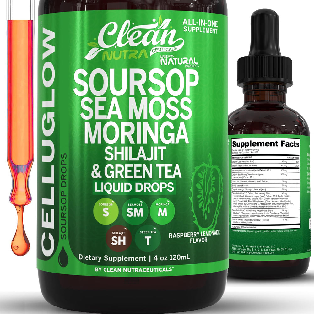 Front view of Clean Nutra CelluGlow 120 mL bottle with raspberry lemonade flavor