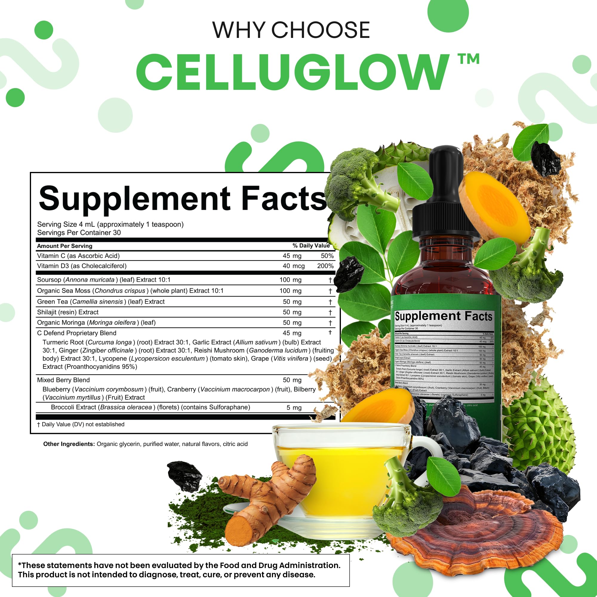 Close-up of the CelluGlow label with Clean Nutra branding