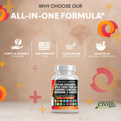 Herbal blend powder and capsules on white