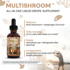 Clean Nutra Chaga mushroom drops providing a natural vitality boost