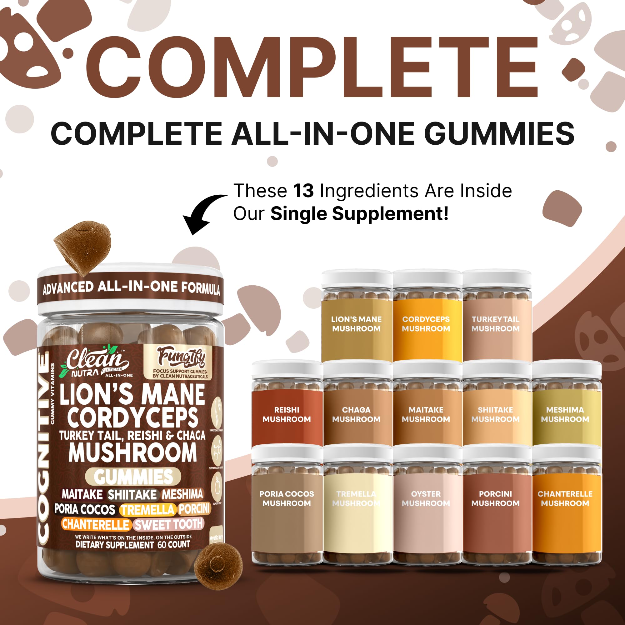 Berry-flavored Lions Mane gummy close-up