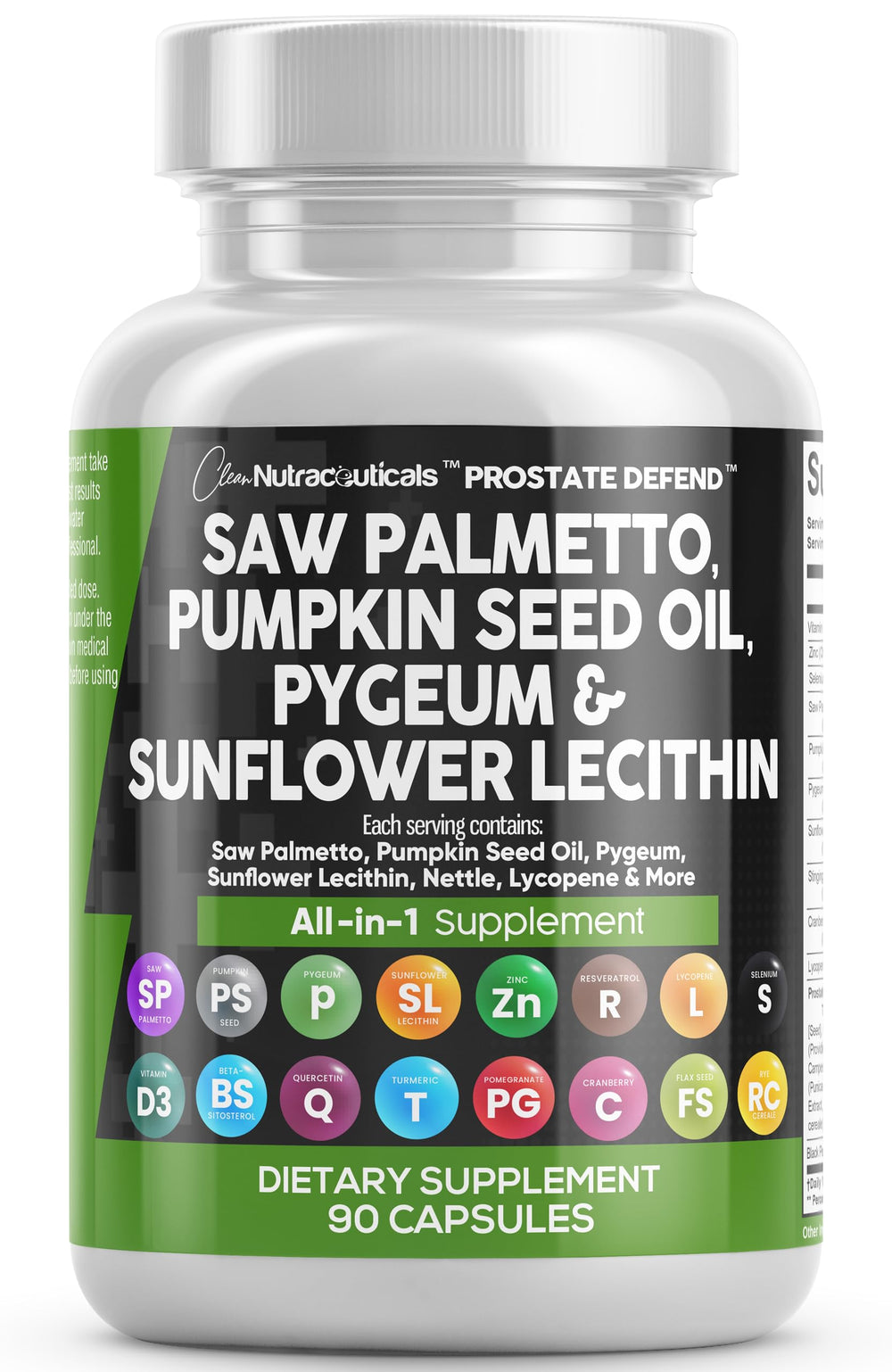 Bottle of Clean Nutra Prostate Defend with Saw Palmetto and Lycopene