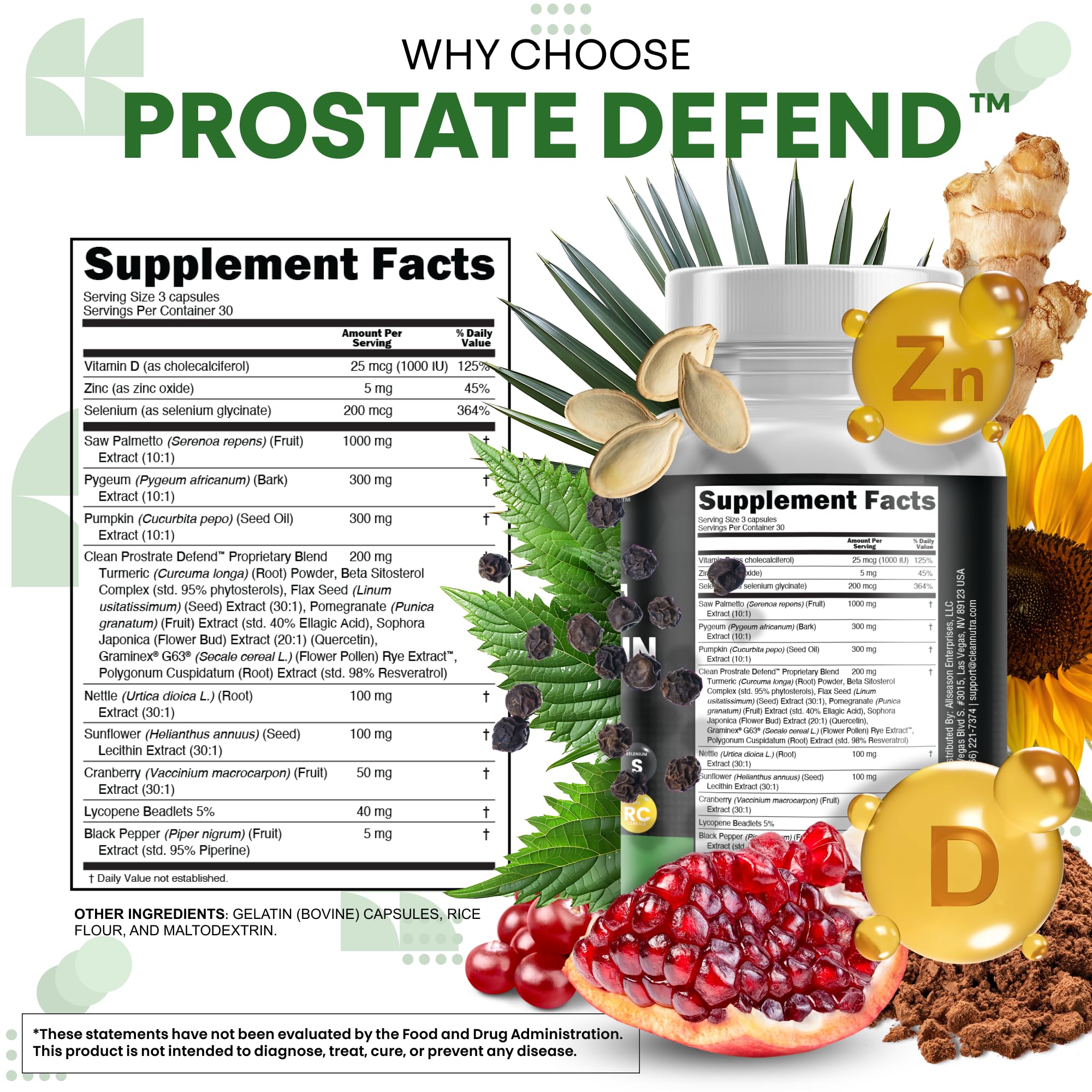 Sunflower Lecithin and Zinc in supplement capsule