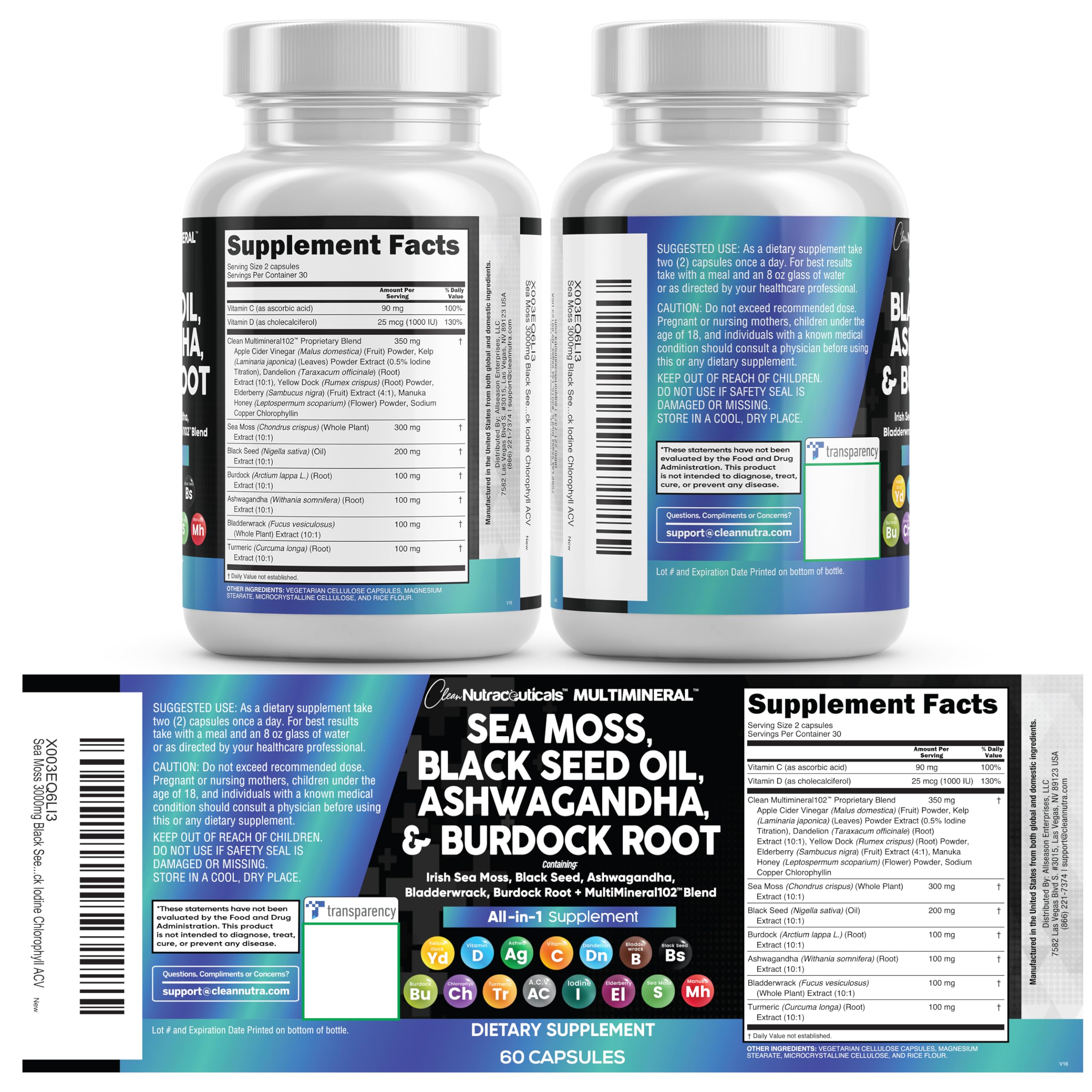 Complete Clean Nutraceuticals capsule bottle with 15-in-1 formula