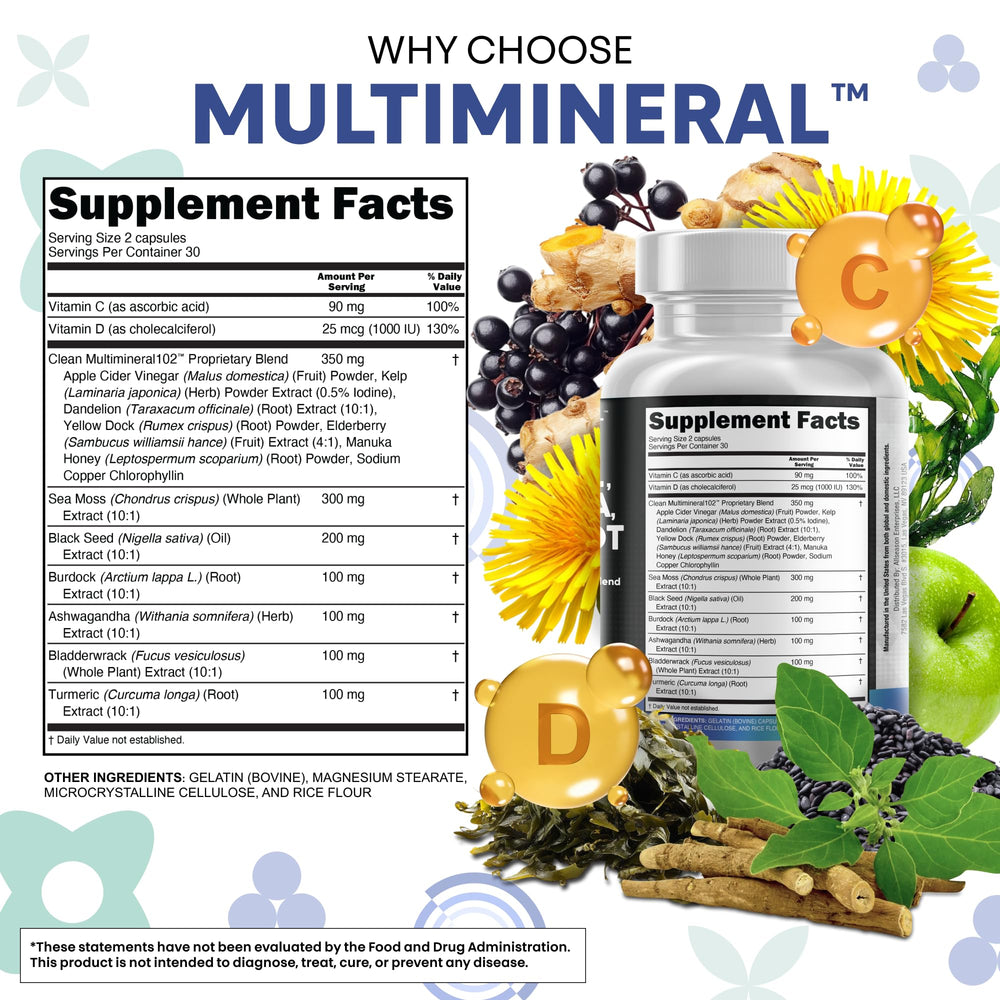 All-in-one Sea Moss and Black Seed Oil capsules in bottle