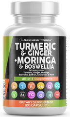 Clean Nutra Turmeric Moringa supplement bottle with capsules