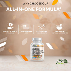 Concept image of prenatal-friendly amino acids supplement