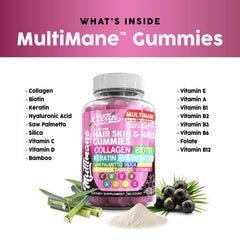 Biotin 5000 mcg gummy bottle close-up