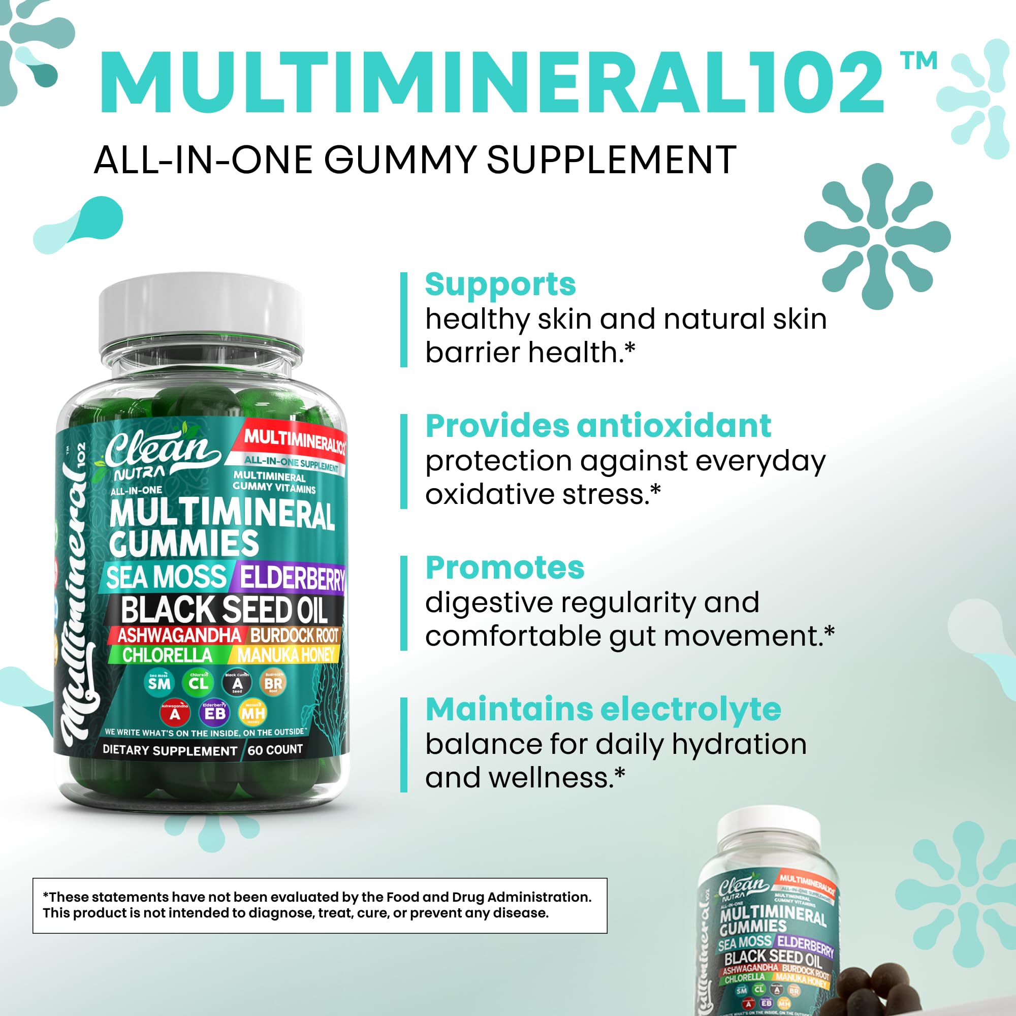 Clean Nutraceuticals gummies plated with green apple slice for flavor cue