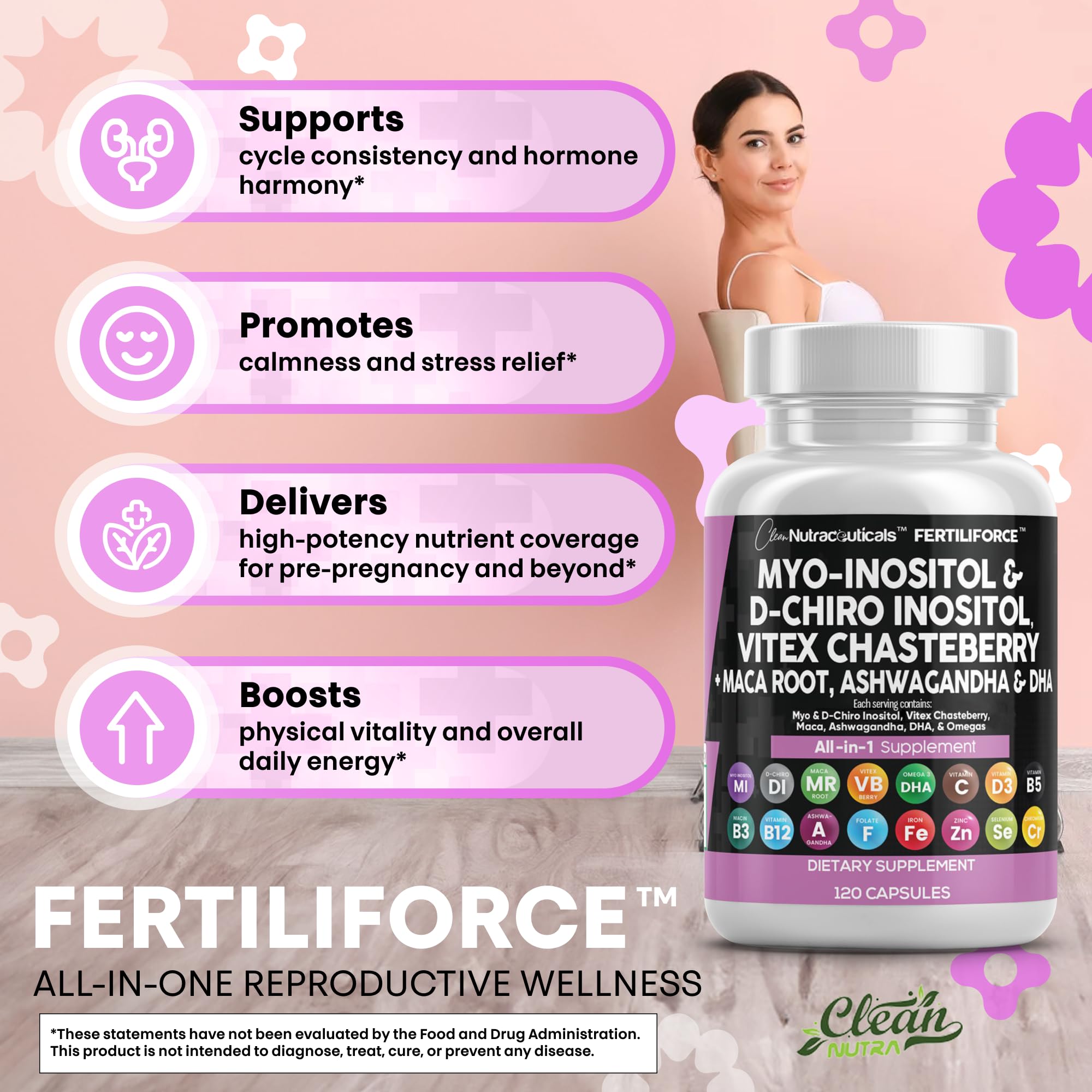 Ingredient panel featuring vitamins and minerals