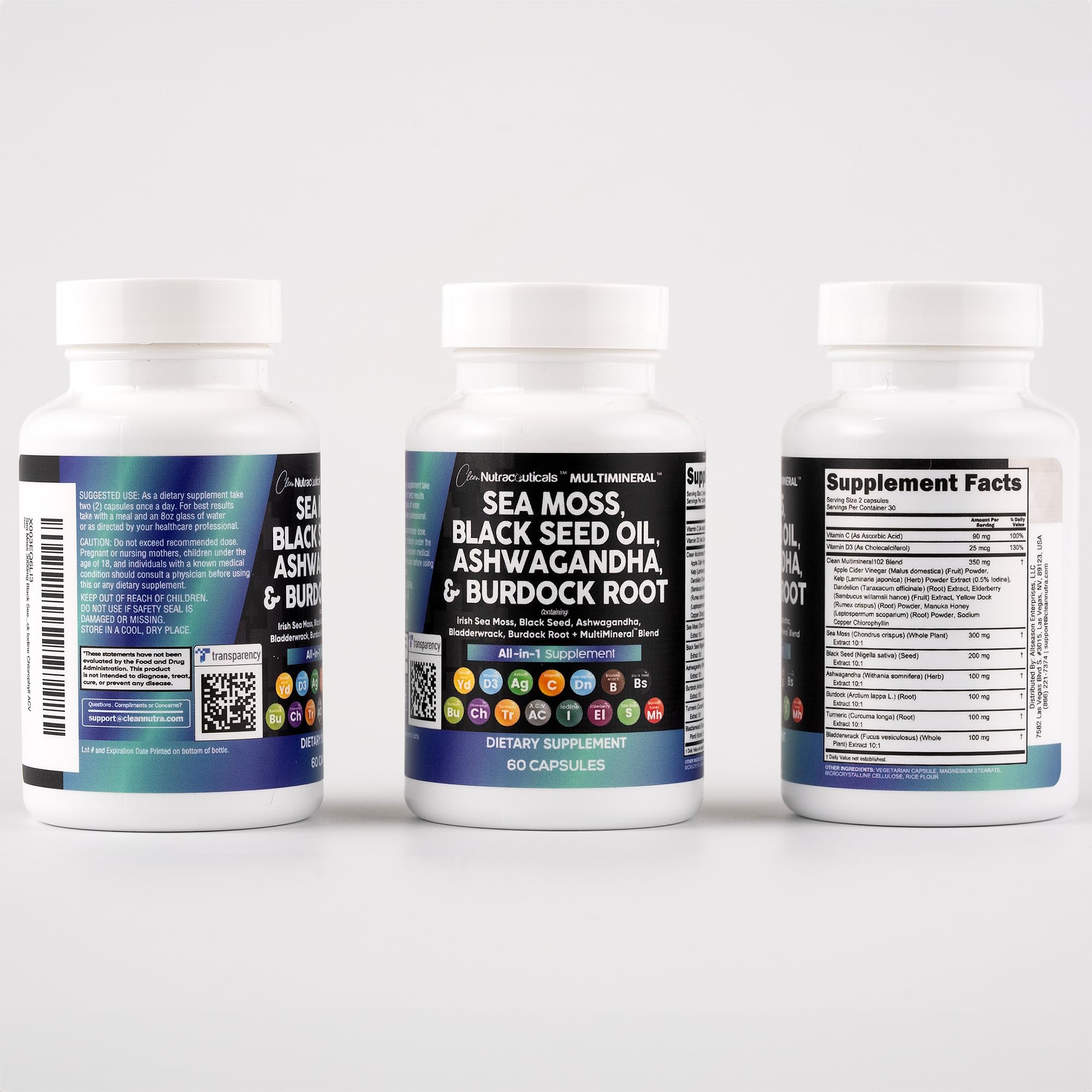 Iodine and chlorophyll elements displayed on label