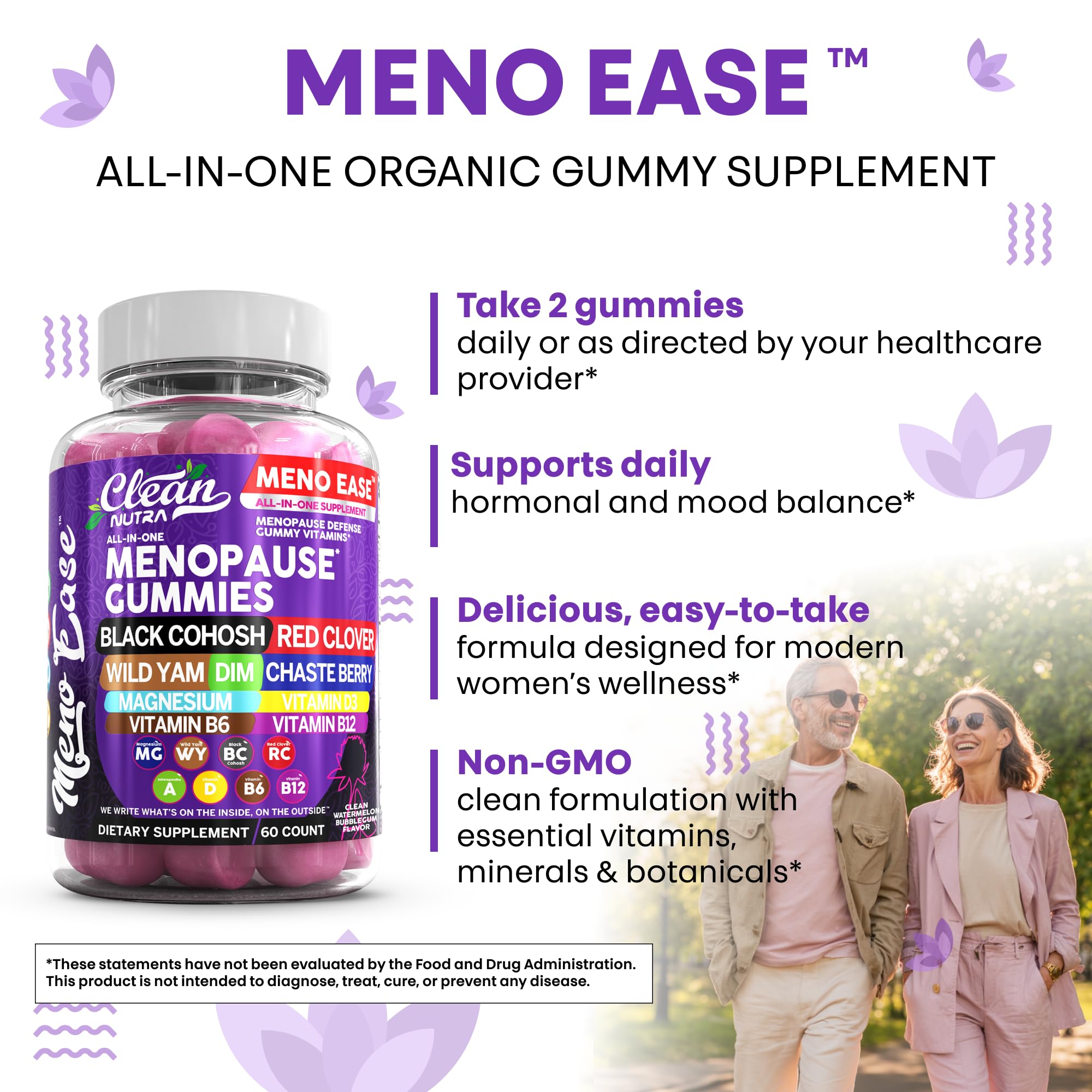 Red clover extract in Clean Nutraceuticals gummies promotes overall well-being.