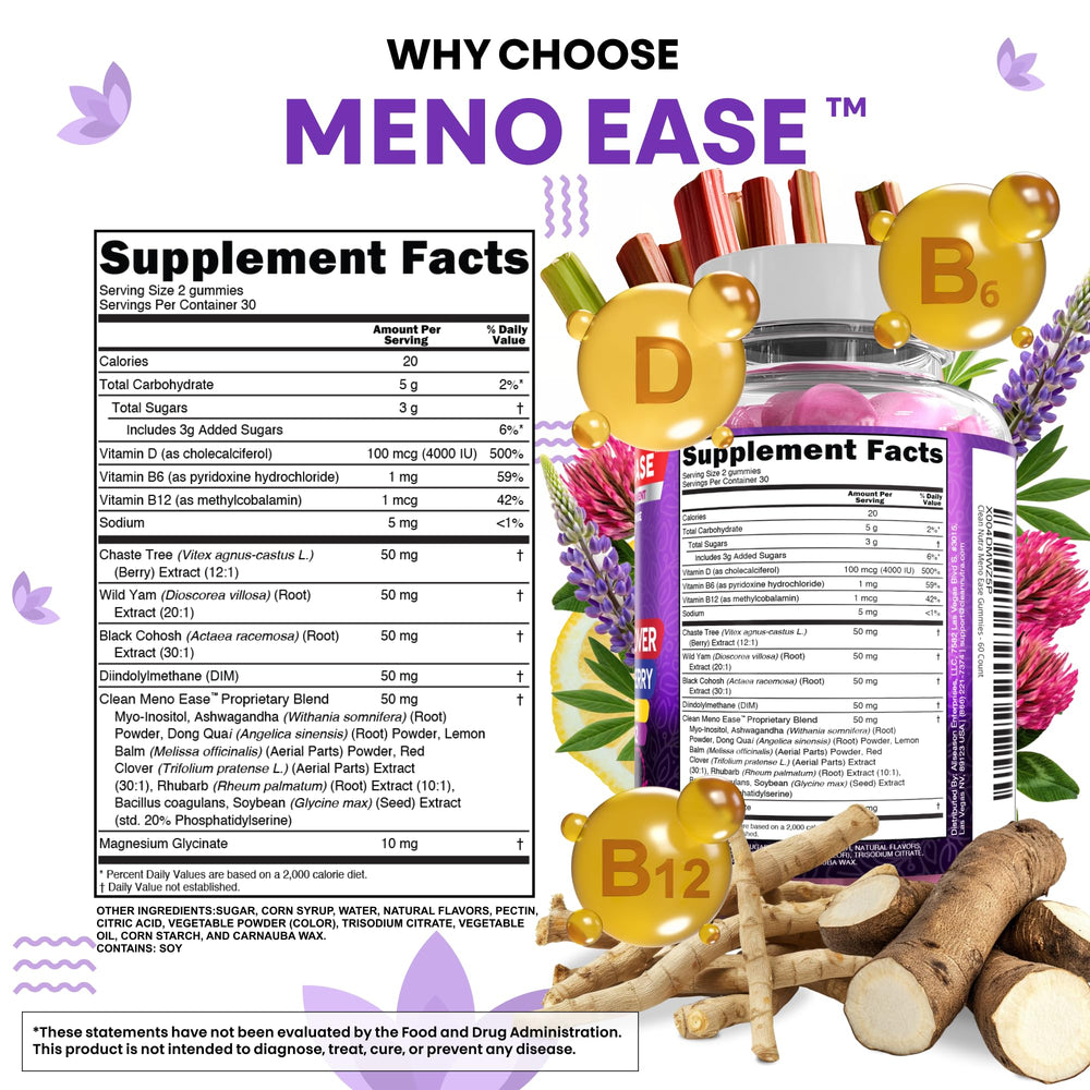 Wild yam component in Clean Nutraceuticals gummies supports menopause comfort.