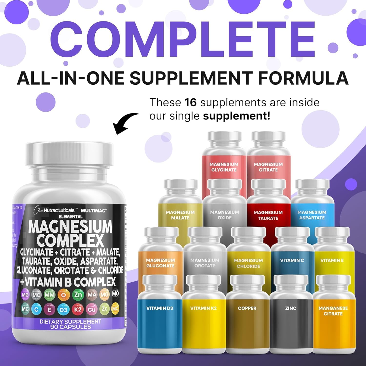 Angle shot showing Clean Nutraceuticals MultiMag packaging